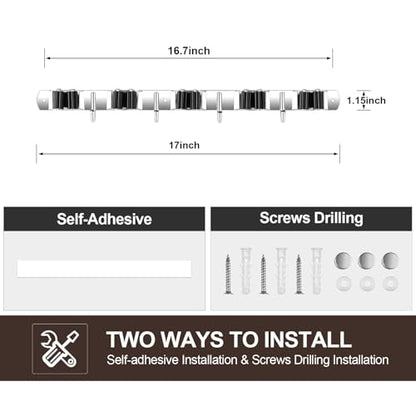 Broom Holder Wall Mount (1Pack 5R4H / Black)