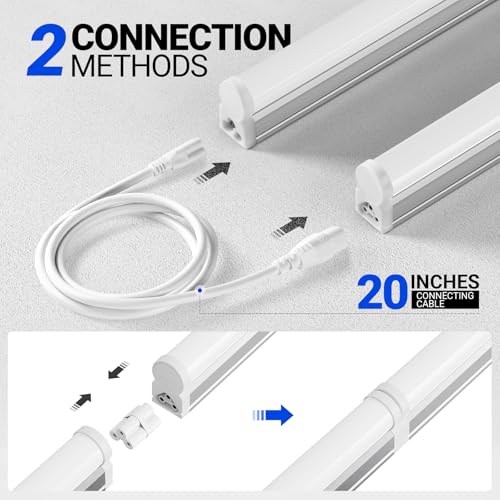 6 Pack LED T5 Integrated Single Fixture (6500k Super Bright White / 4 Feet-6 Power Cords)