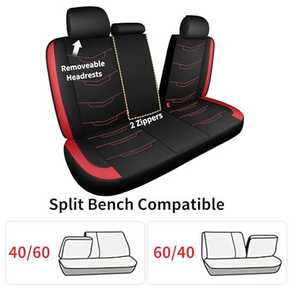 Car Seat Cover (N2 Black Red / Full Set)