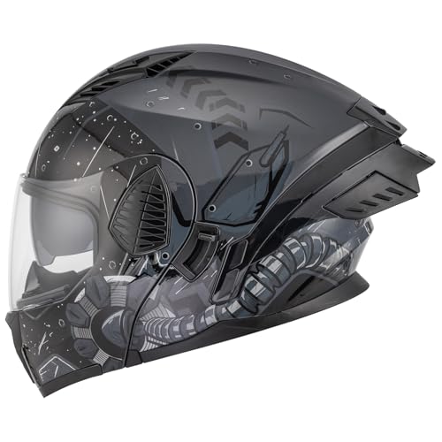 DOT Motorcycle Full Face Helmet (Future Gray / X-Large)