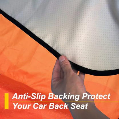 Back Seat Cover for Car Trucks Van SUV Jeep (Rear Bench Seat Towel / Orange)