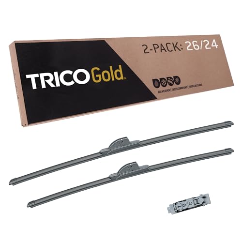 Gold 26" + 24" Premium Automotive Replacement Windshield Wiper Blades (26" + 24" Pair Pack / Premium)