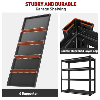 40" W Storage Shelves with Steel Panels for Garage Basement Shed