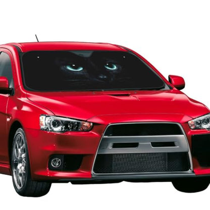 Black Cat Eyes Car Windshield Sunshade Front Window Sun Visor Protector Foldable Shield Cover for Truck SUV (Black11 / Small)