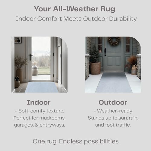 Ribbed Hallway Runner Rug (3'x58' / Grey)