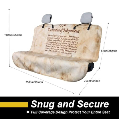 Back Seat Cover for Car Trucks Van SUV (Rear Bench Seat Towel / Declaration of Independence)
