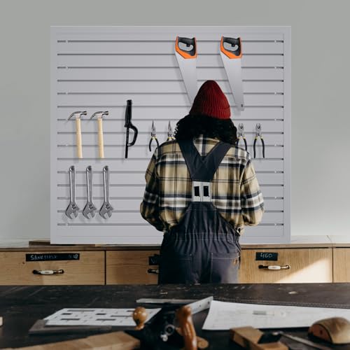 Slatwall Panel Wall Storage Systems (4x4ft / Grey)