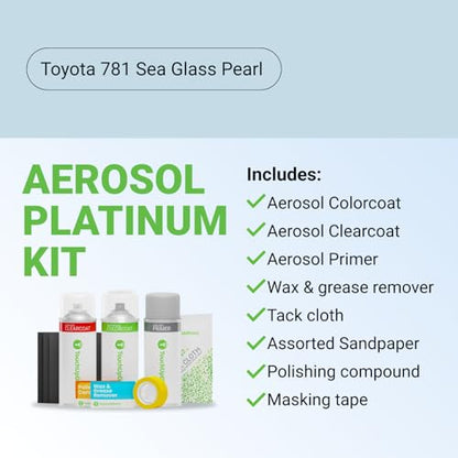 Car Paint Touch Up Spray Kit (Aerosol Spray - Platinum Kit / Sea Glass Pearl)