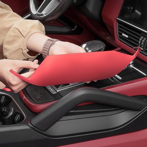 Center Console Armrest Side Storage Box for Porsche Cayenne (Red)