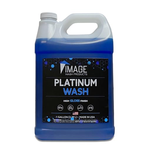 Image Wash (1-Gallon Platinum Wash Car Soap Concentrated pH-Neutral Foam Soap for Foam Cannon & Bucket wipe Safe for Wax Ceramic Coatings High Lubricity Biodegradable Formula with Bubble Gum Scent (128 Fl Oz (Pack of 1))