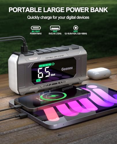 Car Battery Charger Jump Starter (Gray)