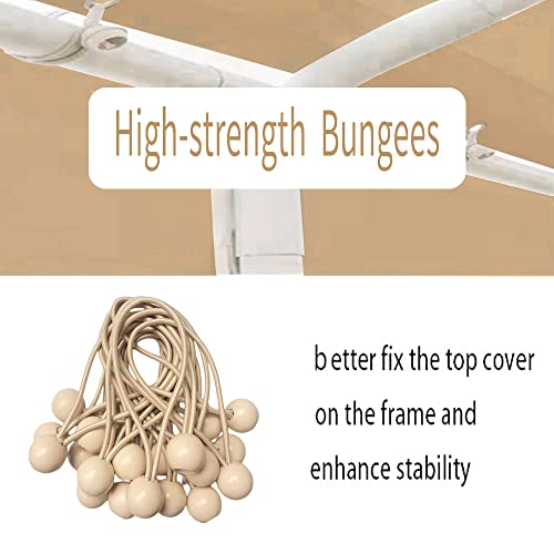 Rutile 10'x20' Carport Canopy ONLY Tent Garage Replacement Top Tarp Car Shelter Cover w (Beige)