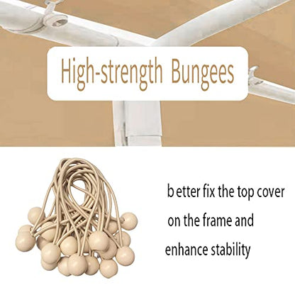Rutile 10'x20' Carport Canopy ONLY Tent Garage Replacement Top Tarp Car Shelter Cover w (Beige)