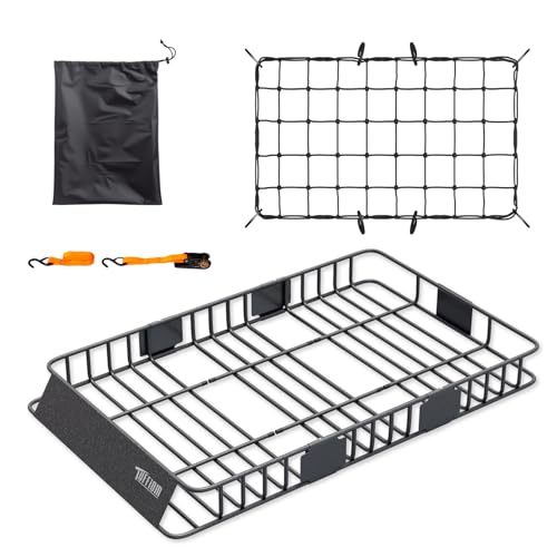 64"x 39"x 6" Universal Rooftop Cargo Carrier Basket (64"x39"x6"(w/Net+Bag+Pedal+Straps))