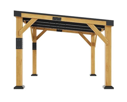 10x12x8 FT Cedar Wood Carport with Sloped Galvanized Steel Roof (10x12x8 FT)