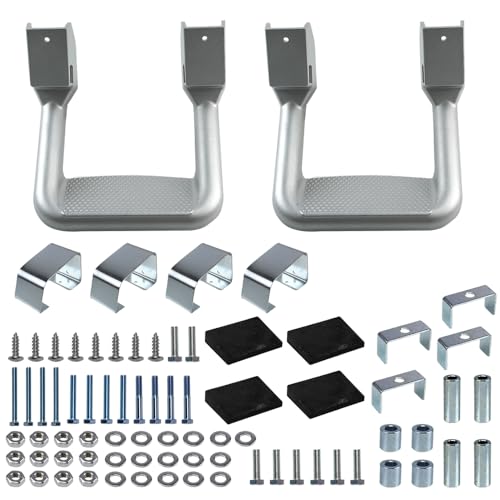 Silver Side Step Set Compatible with Chevy (Silver*2)