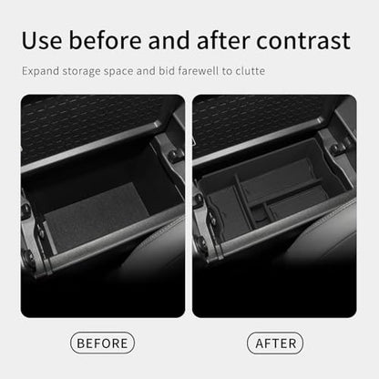 Center Console Organizer for Toyota RAV4 2026 Central Control Armrest Storage Box Insert Tray ABS Interior Auto Accessories Black (26RAV4 BOX)