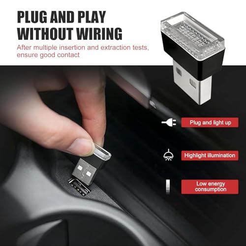4 PCS USB LED Car Interior Atmosphere Lamp (Red)