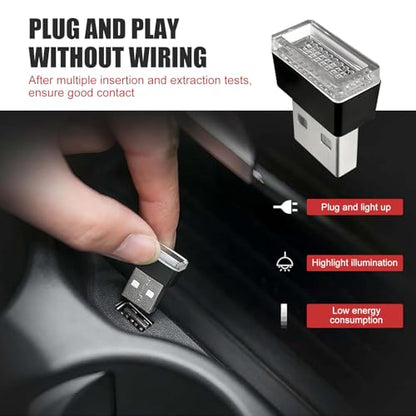 4 PCS USB LED Car Interior Atmosphere Lamp (Red)