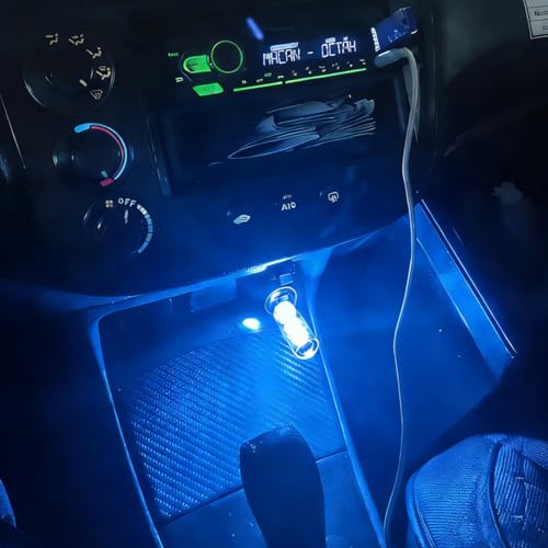 2PCS USB LED Lights for Car Interior (Blue)