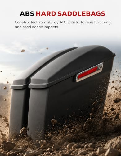 Motorcycle 5" Stretched Saddlebags Fit For Harley Touring 2014 (5" Stretched-Matte Black)