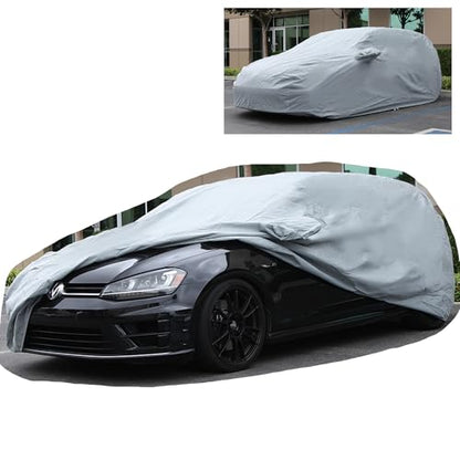 All Weather Waterproof car Cover Good for rain Snow uv Protection dust Compact Hatchback Golf GTI kona mazda2 rio5 Veloster Gray (WB - (See Size Chart) / GRAY)
