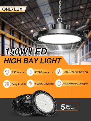 UFO LED High Bay Lights 5000K 150W 22500 LM 6 Pack
