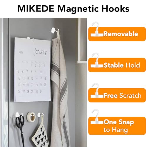Magnetic Hooks Heavy Duty 170LB Super Strong Hook for Cruise (White / 4Pack-170LB)