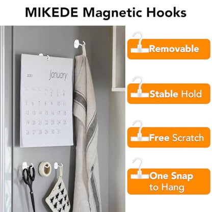 Magnetic Hooks Heavy Duty 170LB Super Strong Hook for Cruise (White / 4Pack-170LB)