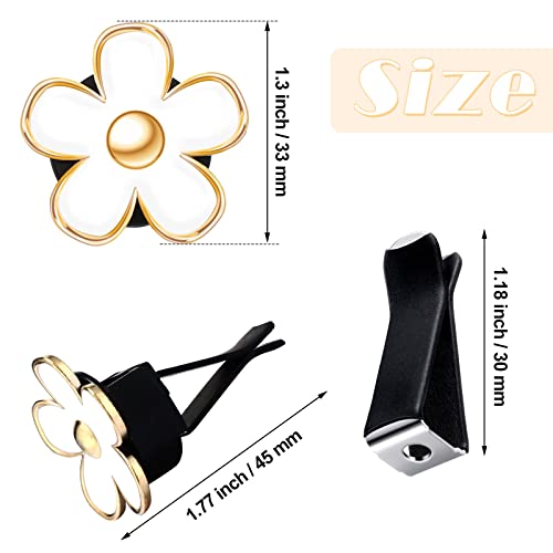 6 Pcs Daisy Vent Clips for Car (Red, White, Black / 1 Count (Pack of 6))