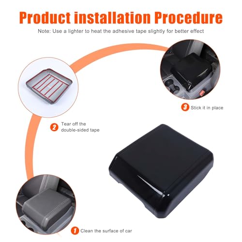 Armrest Box Cover Center Console Pad Compatible with INEOS Grenadier 2020 (Glossy Black)