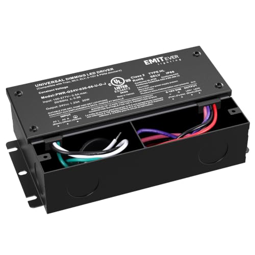 30W 24V 5-in-1 Dimmable LED Driver,AC 110-277V to DC Power Supply (24V 30W)