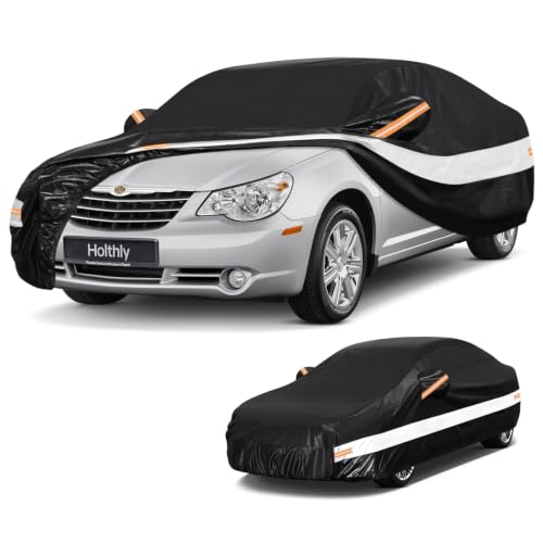 10 Layers Sedan Car Cover Custom Fit for Chrysler Sebring (Black Gray / Custom Fit for Chrysler Sebring)