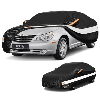 10 Layers Sedan Car Cover Custom Fit for Chrysler Sebring (Black Gray / Custom Fit for Chrysler Sebring)