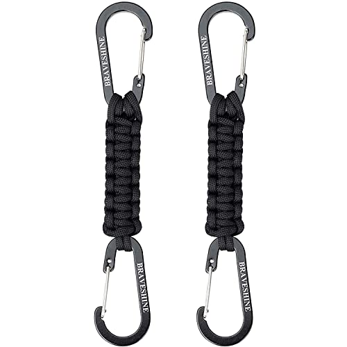 Paracord Keychain Carabiner Clip (Black)