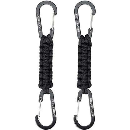 Paracord Keychain Carabiner Clip (Black)
