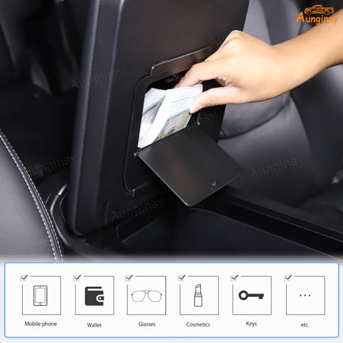 Car Armrest Hidden Storage Box Compatible with Toyota Land Cruiser 250 Prado J250 LC250 2024 2025 Car Center Console Handrail Privacy Storage Box Organizer Tray ABS Insert Pallet Manager Accessories (Black(B))