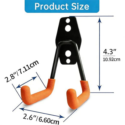 2 Pack Garage Storage Utility Hooks (Matte Orange)