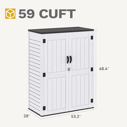 59 Cu. Ft. Vertical Storage Shed (Extra Tall-59 Cu Ft / Light Gray)
