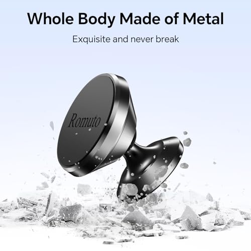 2 Pack 】 Magnetic Phone Holder for Car Dashboard【Strong Magnet】iPhone Magnetic Phone Mount for Car Phone Holder 【4 Metal Plate】Cell Phone Holders for Your Car Mount for iPhone 17 Pro Max Air 16 15 (Black)
