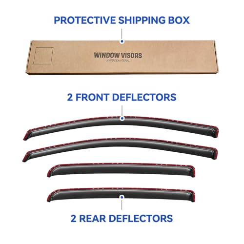 Window Visors Rain Guards for 2015 (2015-2022 Chevy Colorado / Gmc Canyon Crew Cab)