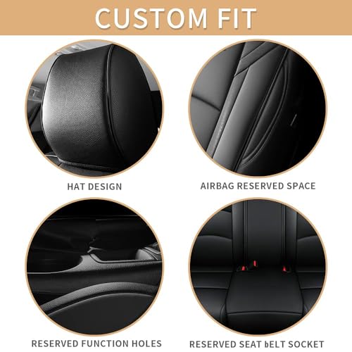 Custom Fit Seat Covers for Mazda 3 2014 2015 2016 2017 2018 (Black / 2014-2018 Mazda 3 Full Set)