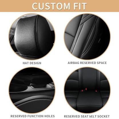 Custom Fit Seat Covers for Mazda 3 2014 2015 2016 2017 2018 (Black / 2014-2018 Mazda 3 Full Set)