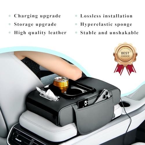 5-in-1 Genuine Leather Center Console Gloves Type-C Port