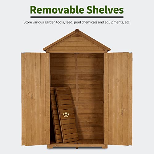 Outdoor Storage Cabinet with 2 Shelves (Natural)