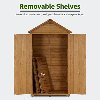 Outdoor Storage Cabinet with 2 Shelves (Natural)
