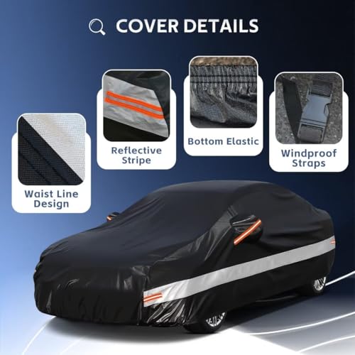 10 Layers Car Cover Custom Fit for Nissan Altima (Black Gray / Custom Fit for Nissan Altima)