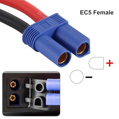 2pcs EC5 Jump Starter Cable with Battery Clamps for 12V Emergency Portable 10AWG Car Jump Start Battery Booster Cable Replacement Alligator Clips