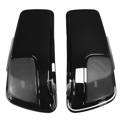 Motorcycle Saddlebags Hard Saddle Bags For Harley Touring 2014 (Vivid Black W/ Chrome Latches)