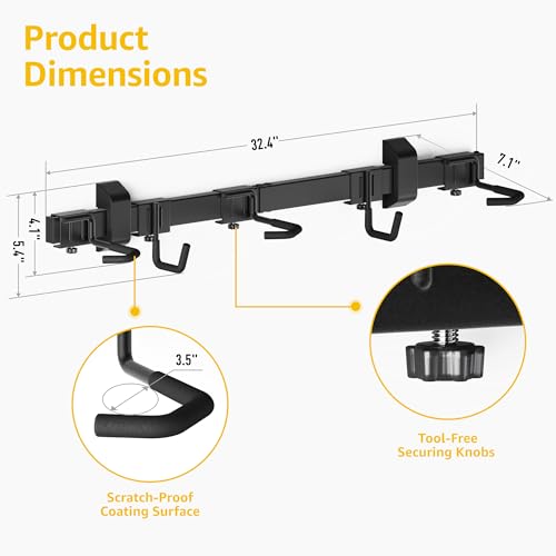 Enhanced Bike Storage Rack (3 Bike Racks & 2 Helmet Hooks)
